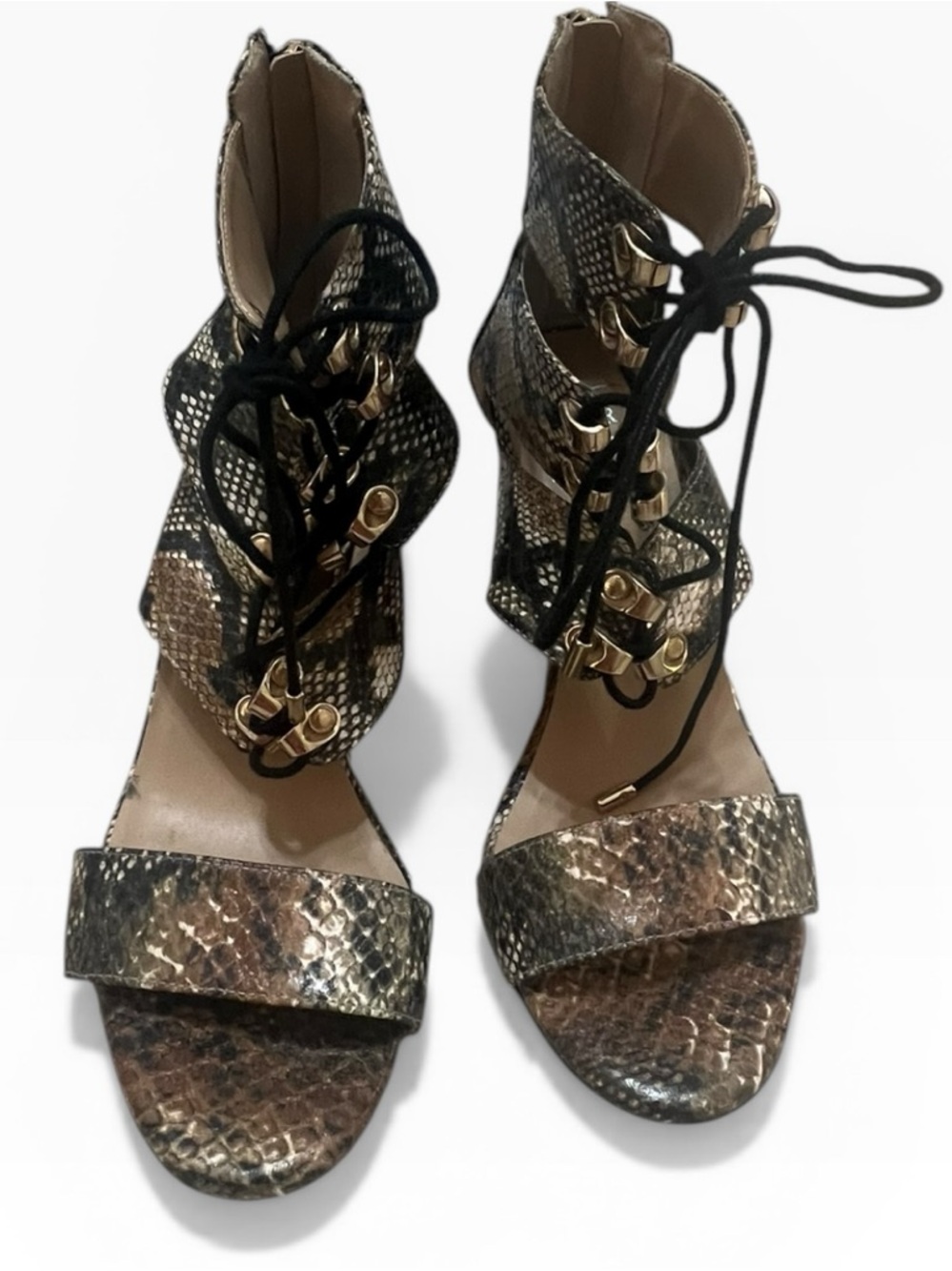 Kaari Blue Arianna snake print heel size 8 med